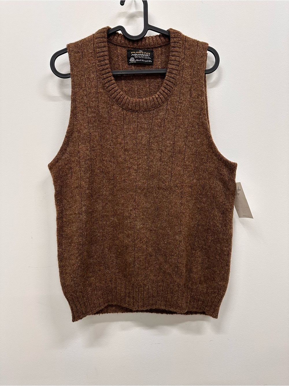 Vintage Brown Ribbed Crewneck Sweater Vest